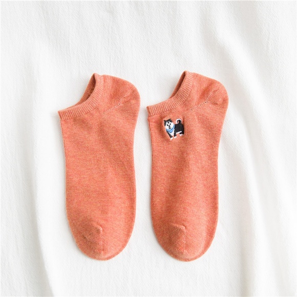 5 Pairs Women Dog Boat Socks - Picture 5 of 8